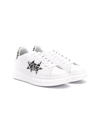 Shop 2 Star Star Patch Sneakers In White