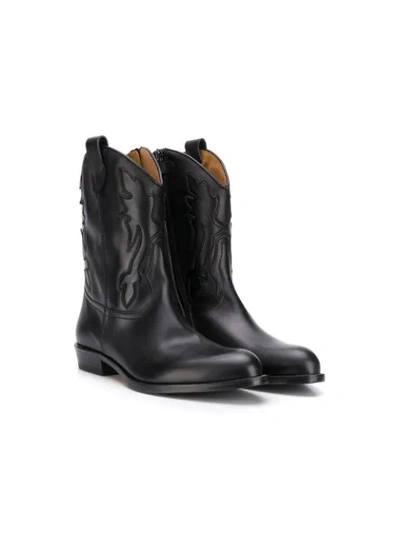 Shop Gallucci Teen Mid-calf Cowboy Boots In Black