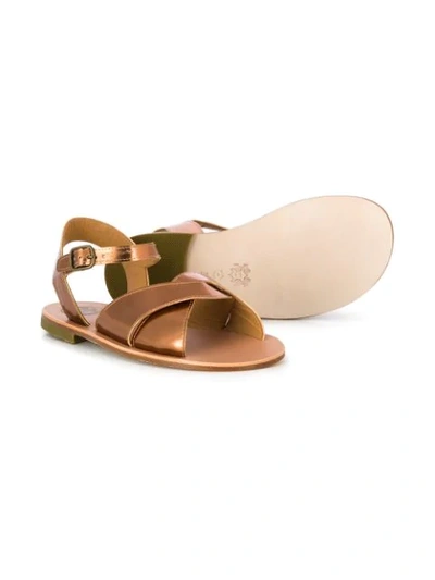 Shop Pèpè Crossover Strap 10mm Sandals In Metallic