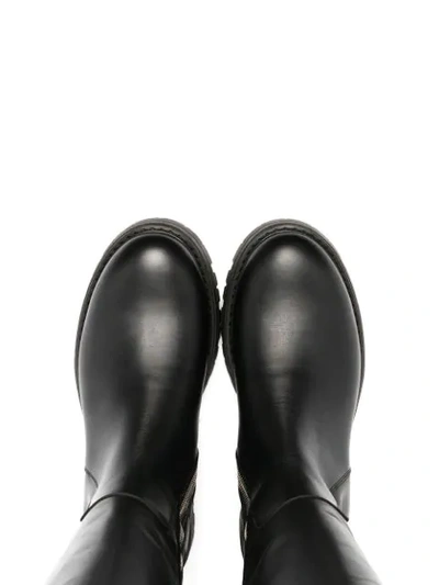 Shop Balmain Knee-high Leather Boots In Black