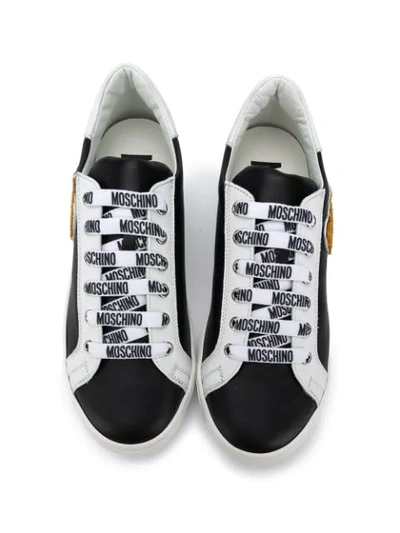 Shop Moschino Teen Teddy Lace-up Sneakers In Black