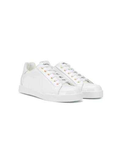 Shop Dolce & Gabbana Teen Lace-up Sneakers In White