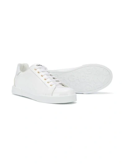 Shop Dolce & Gabbana Teen Lace-up Sneakers In White