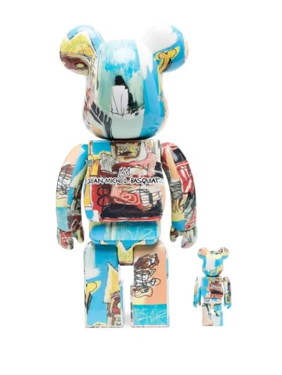 Shop Medicom Toy Be@rbrick Basquiat Toy Set In Blue