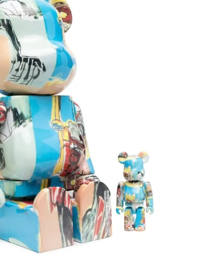 Shop Medicom Toy Be@rbrick Basquiat Toy Set In Blue