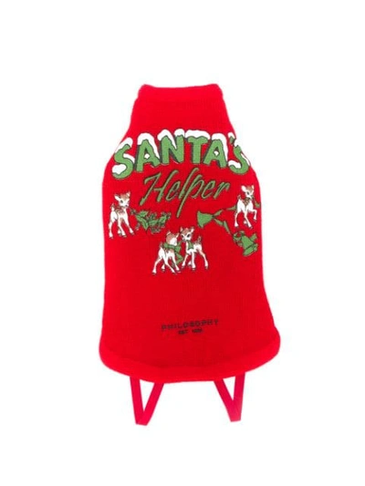 Shop Philosophy Di Lorenzo Serafini Santa's Helper Dog Sweater In Red