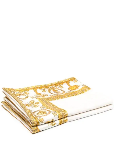 Shop Versace Home Baroco-print Tablecloth In Neutrals