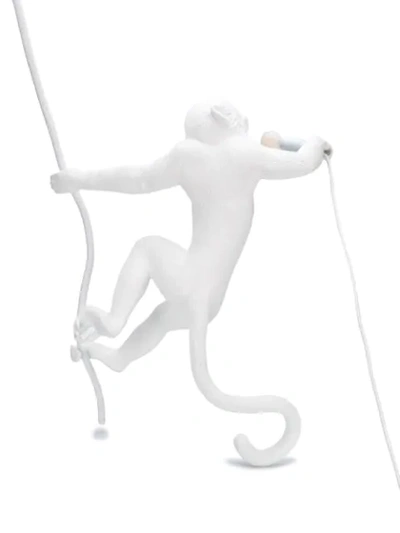 Shop Seletti Monkey With Rope Lamp In White