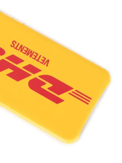 Shop Vetements Dhl Logo Print Iphone 11 Pro Case In Yellow