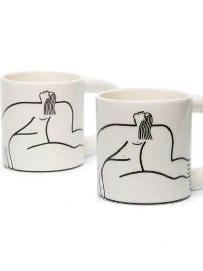 Shop Louise Madzia Dreamer Set Of Two Mugs In White