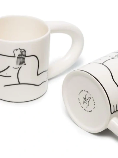 Shop Louise Madzia Dreamer Set Of Two Mugs In White
