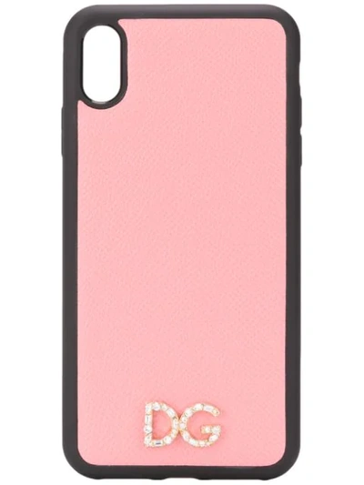 Shop Dolce & Gabbana Dg Embellished Iphone Xs Max Case In Pink