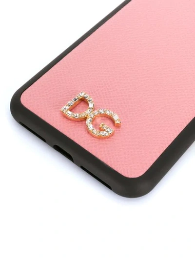 Shop Dolce & Gabbana Dg Embellished Iphone Xs Max Case In Pink
