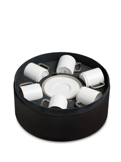 L'objet Soie Tressée Espresso Cup And Saucer (set Of 6) In White