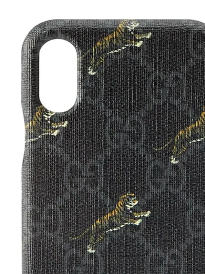Gucci Soft Gg Supreme Tigers Iphone X/xs Case In Black