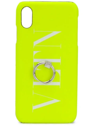 Shop Valentino Vltn Logo-print Iphone Xs Max Case In Yellow