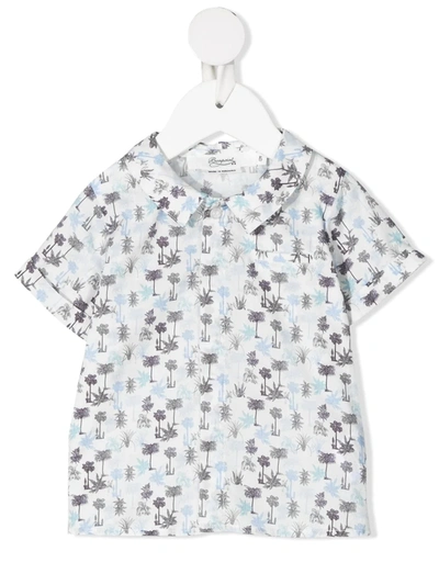Shop Bonpoint Graphic-print Shortsleeved Shirt In 白色