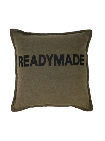 Shop Readymade Logo Print Pillow In Green