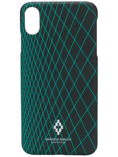 MARCELO BURLON COUNTY OF MILAN CMPA012R20MAT0061043 BLACK TURQUOISE SYNTHETIC->POLYAMIDE IPHONE XS M