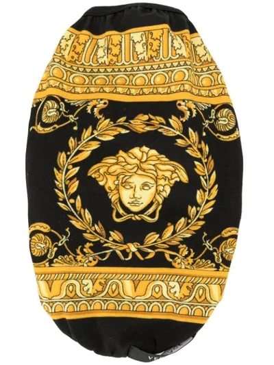 Versace Black & Yellow Medusa Barocco T-shirt In Black