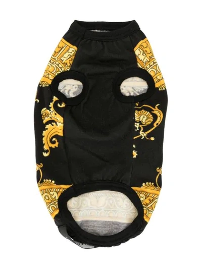 Versace Black & Yellow Medusa Barocco T-shirt In Black