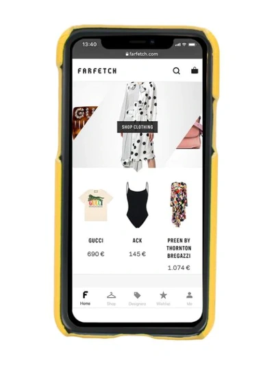 Shop Manokhi X Velante Pebbled Leather Iphone 11 Pro Case In Yellow