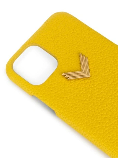 Shop Manokhi X Velante Pebbled Leather Iphone 11 Pro Case In Yellow