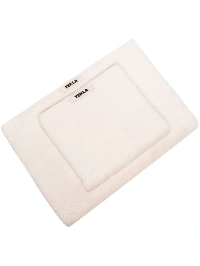 Shop Tekla Two-piece Logo-patch Towel Set In White