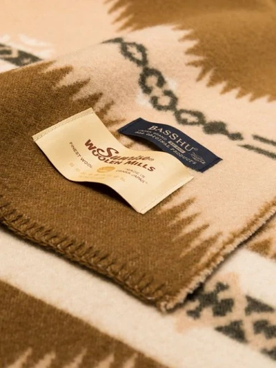Shop Basshu Large Jacquard Blanket In Neutrals