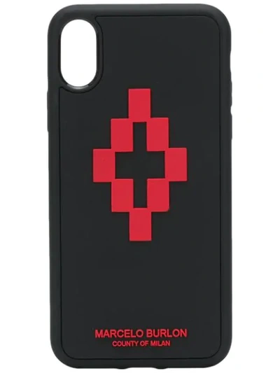 Marcelo Burlon County Of Milan 3d Cross Logo Iphone Xs Case In Black