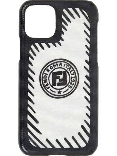 Shop Fendi Ff Logo Iphone 11 Pro Case In White