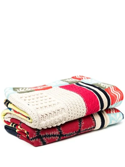 Shop Etro Patchwork Print Blanket In Neutrals