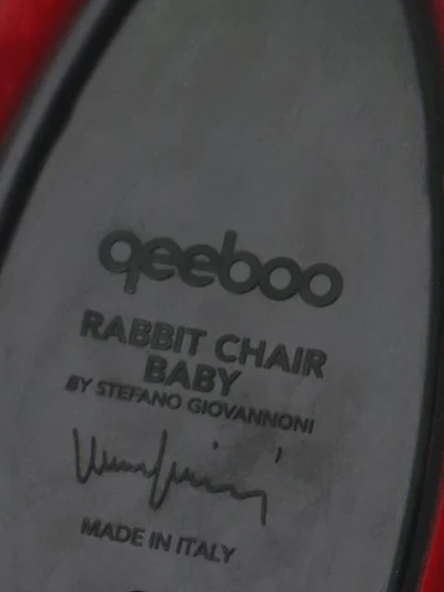 Shop Qeeboo Velvet-effect Rabbit Baby Chair In Red