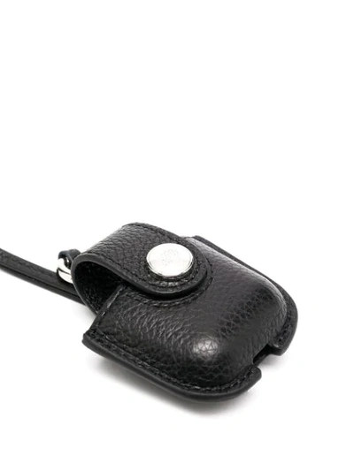 Shop Mulberry Grainded-effect Airpods Case In Black