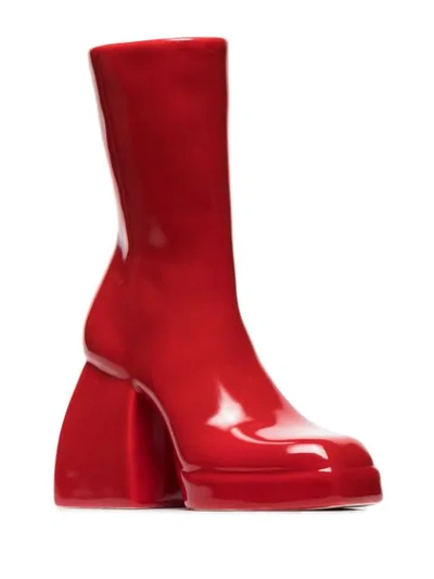 Shop Anissa Kermiche X Nodaleto Ceramic Boot Vase In Red