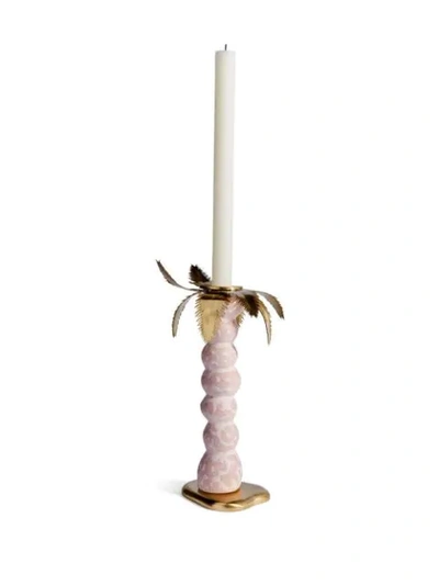 Shop L'objet Haas Mojave Palm Small Candlestick In Neutrals
