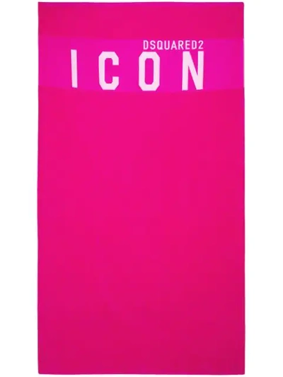 Shop Dsquared2 Icon Print Towel In Pink