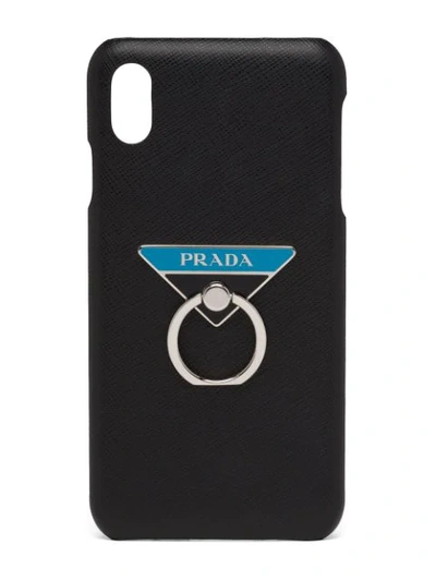 Shop Prada Ring Detail Iphone Xs Max Case In Black