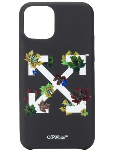 Shop Off-white Leaf-detail Arrows-motif Iphone 11 Pro Case In Black