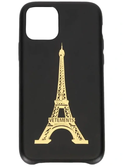 Shop Vetements Eiffel Tower Iphone 11 Pro Case In Black