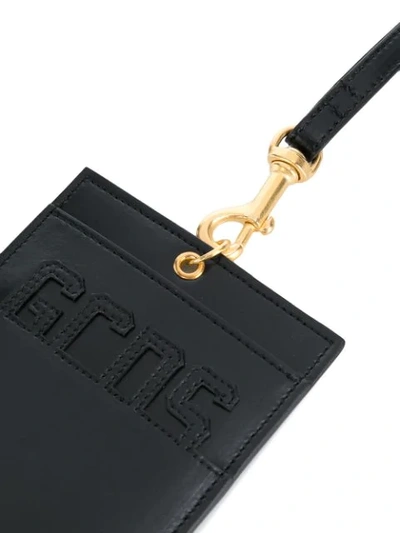 Gcds Leather Lanyard Smartphone Holder In Black