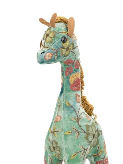 Shop Anke Drechsel Embroidered Giraffe Soft Toy In Green