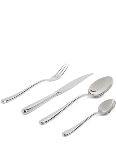 Shop Alessi Curved 24-piece Cutlery Set In Silver