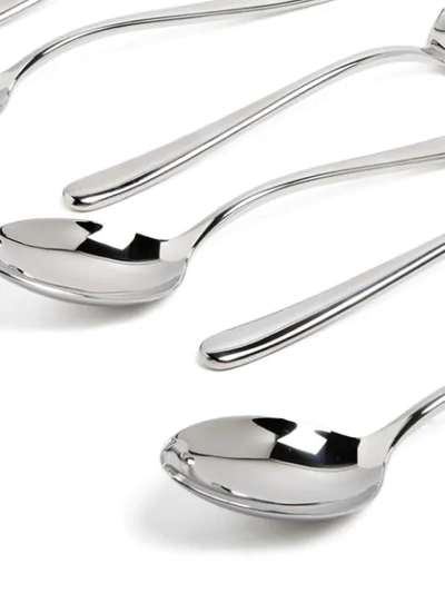 Shop Alessi Curved 24-piece Cutlery Set In Silver