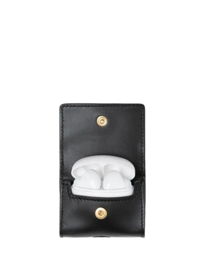 Shop Burberry Leather Airpods Pro Case In Black