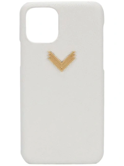 Shop Manokhi X Velante Pebbled Leather Iphone 11 Pro Case In White