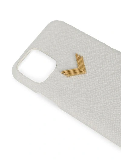 Shop Manokhi X Velante Pebbled Leather Iphone 11 Pro Case In White