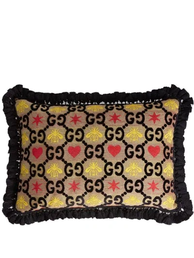 Gucci Monogram GG Jacquard Cushion Pillow Multicolor