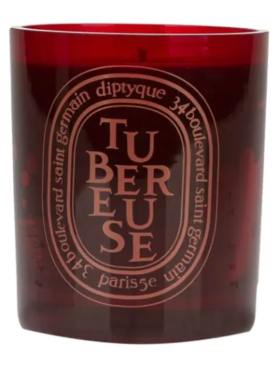 Shop Diptyque 'tubereuse Rouge' Candle In Red