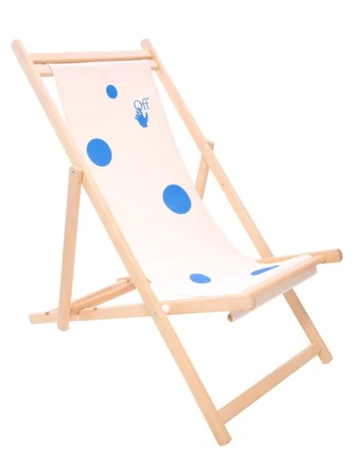 Shop Off-white Logo Print Deck Chair In Neutrals